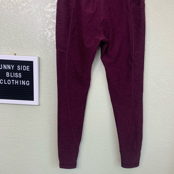 Victoria Secret 7/8 Plum Purple Leggings Size Medium With Size Pockets - Picture 8 of 12